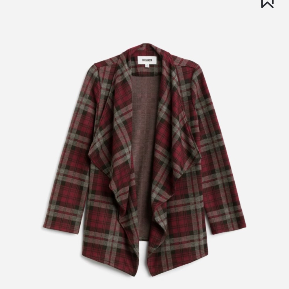 NWT - BB Dakota London Plaid Knit Jacket